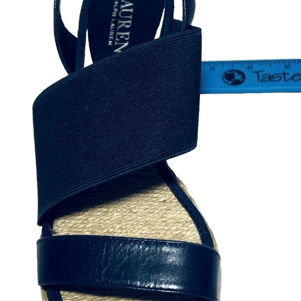 Lauren Ralph Lauren Navy Blue Espadrille Slingback Sandals New without Tag/Box